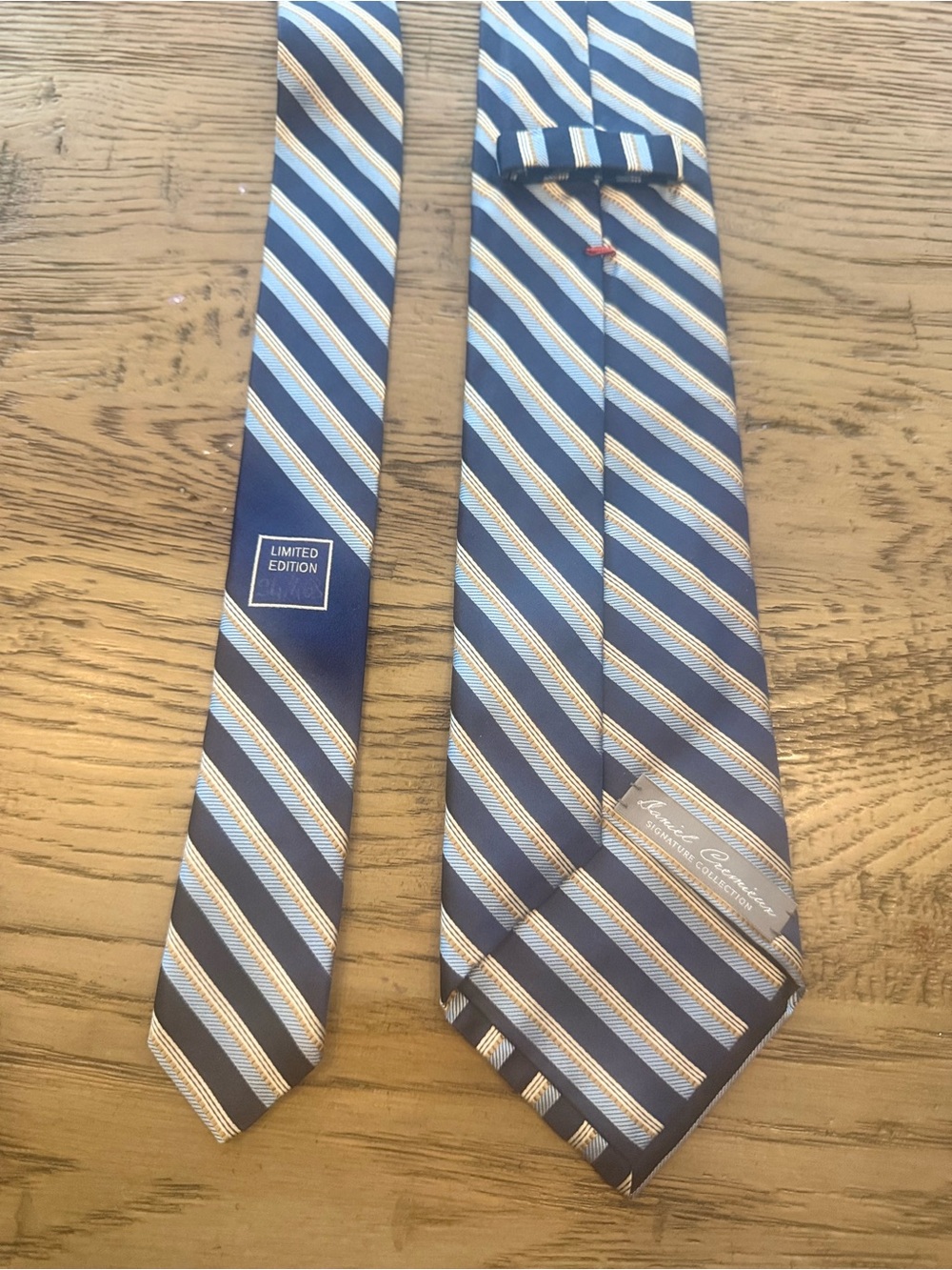 Daniel Cremieux Navy, Light Blue and Cream Striped Tie